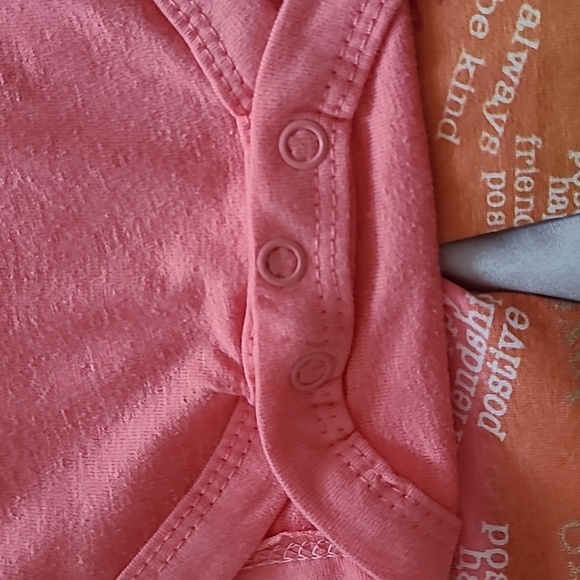 NEW Pink Velvet 3 piece set, Pink & Orange, 3M-6M - Picture 7 of 8